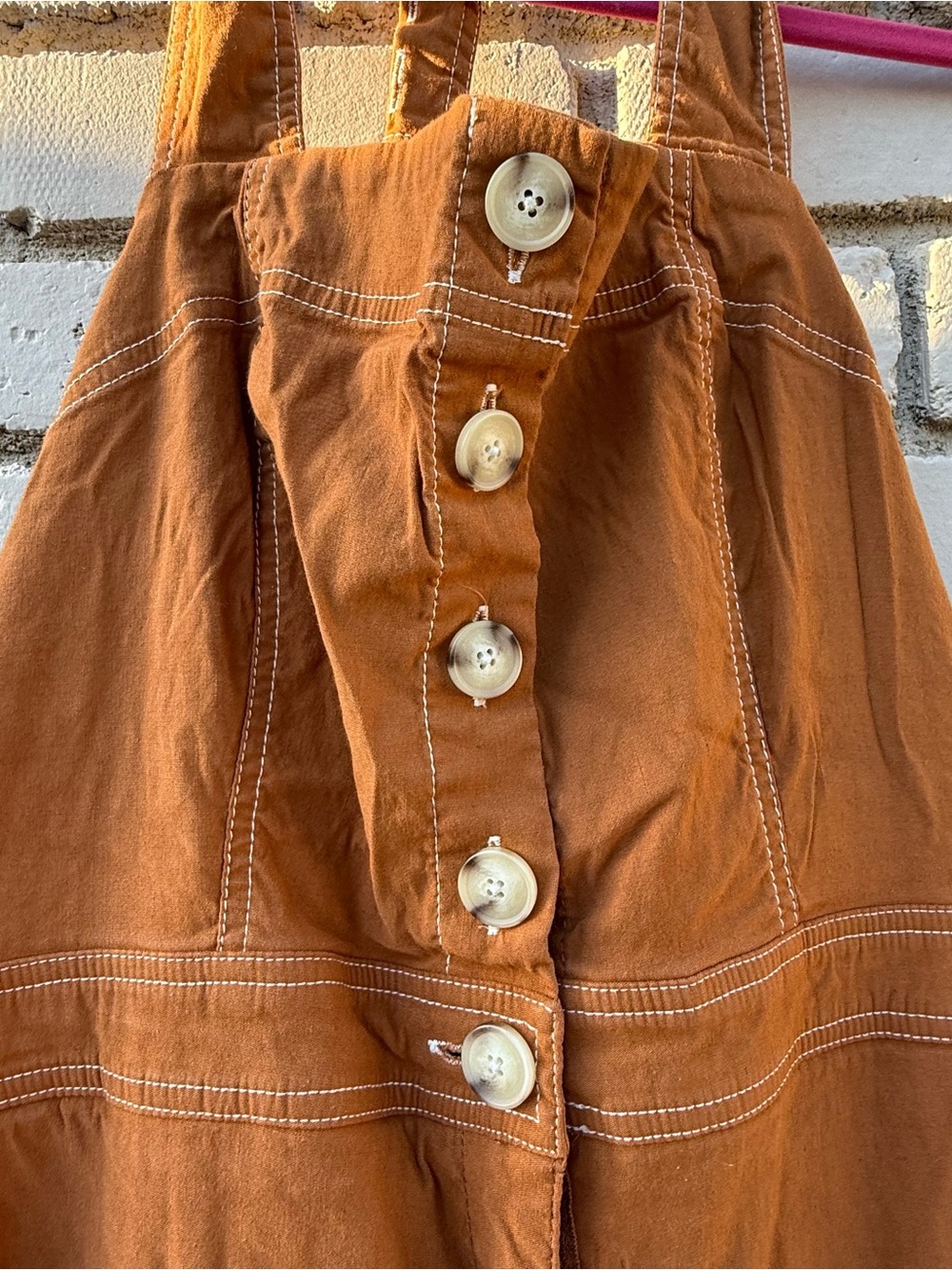 Anthropologie Maeve Colette Overall Romper in Rust Brown - Size US 16 - Picture 2 of 6